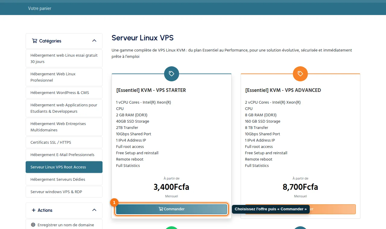 Pour des besoins plus modestes ou évolutifs, les VPS Linux.